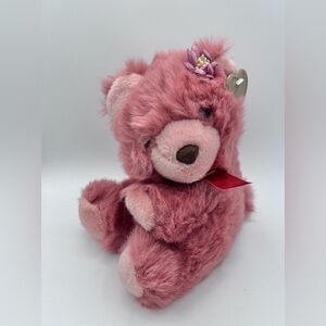 Vintage 1980s Summit Heartwarmers Plush Teddy Bear Pink Heart Tag Rare 9"